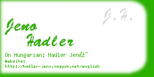 jeno hadler business card